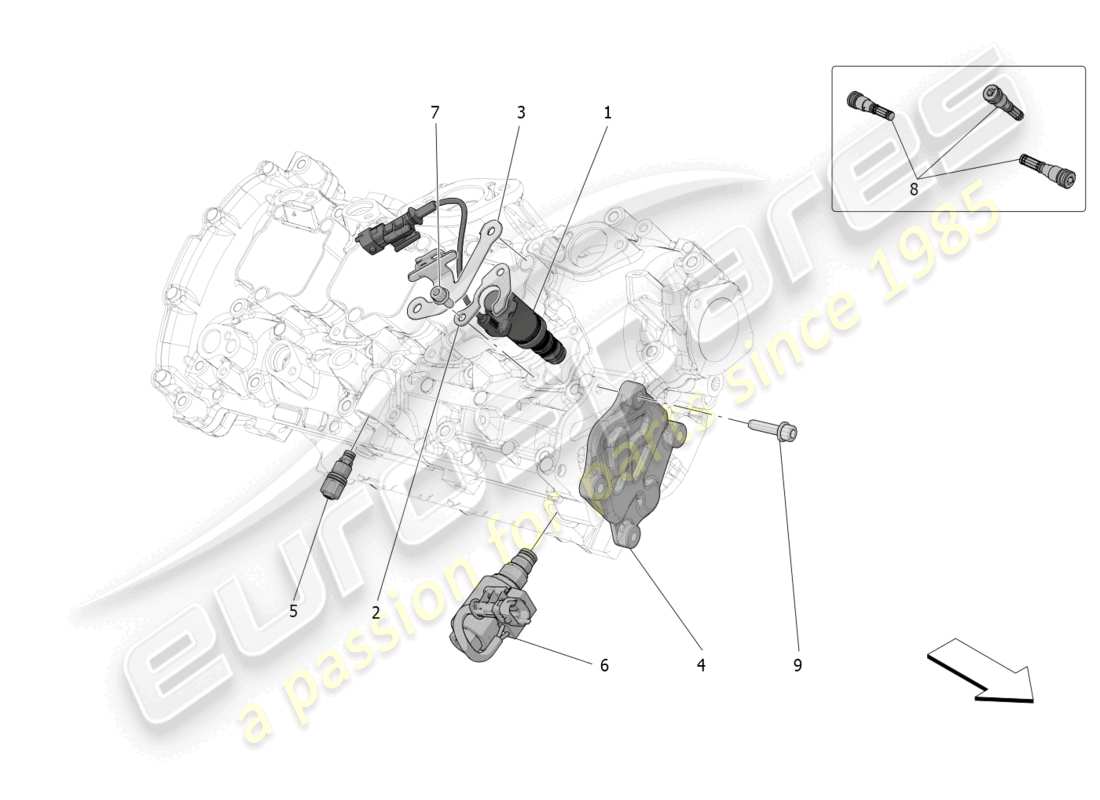 maserati grecale trofeo (2023) diagrama de piezas del sistema de desactivación del cilindro