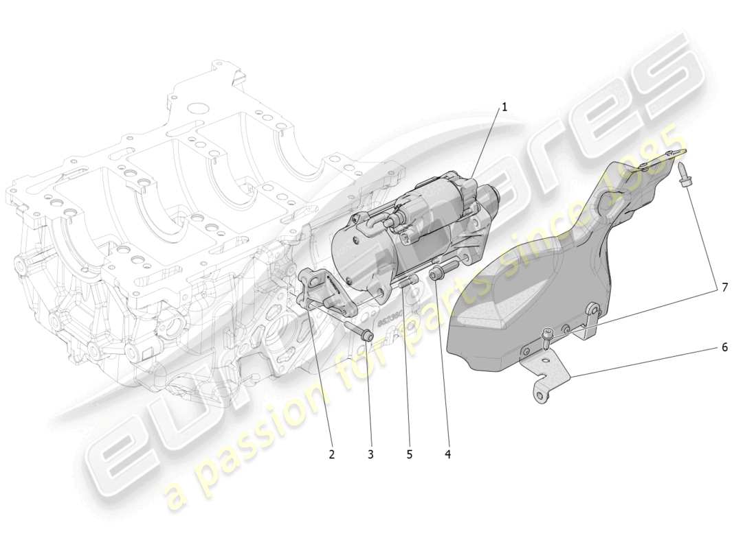 maserati grecale trofeo (2023) control electrónico: diagrama de piezas de encendido del motor