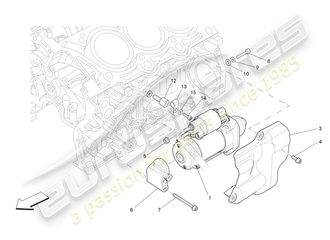 maserati levante modena (2022) control electrónico: diagrama de piezas de encendido del motor