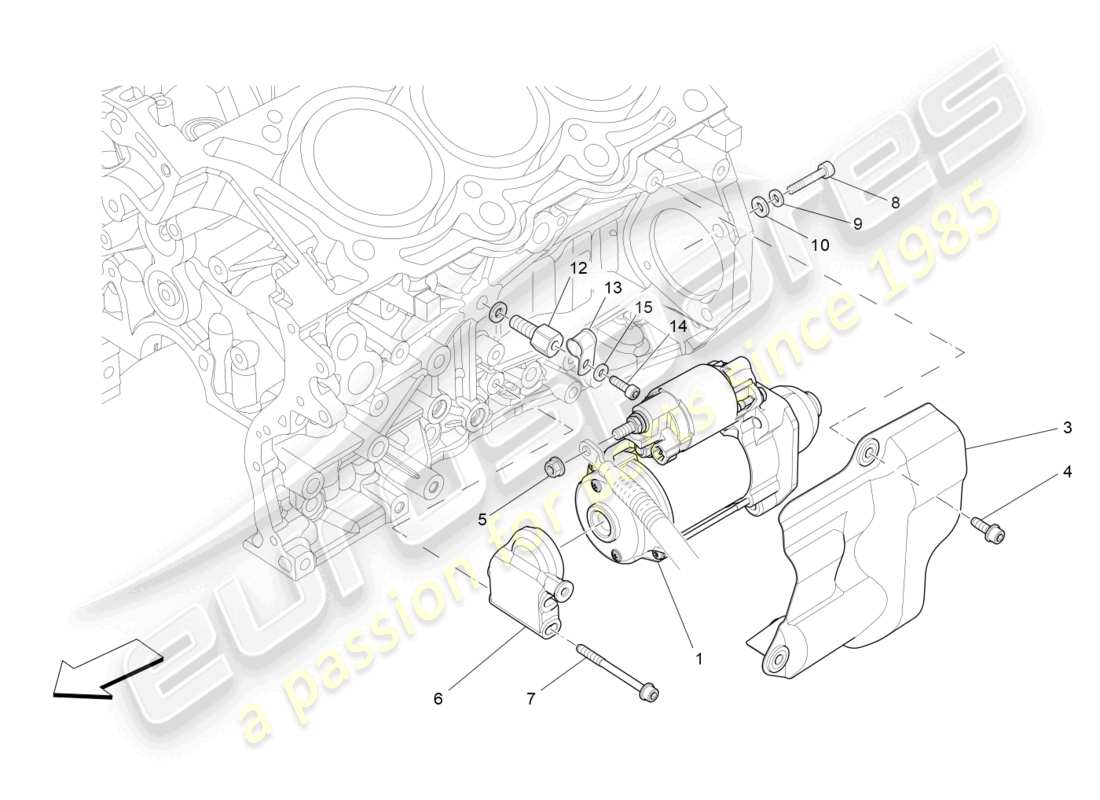 maserati levante (2020) control electrónico: diagrama de piezas de encendido del motor