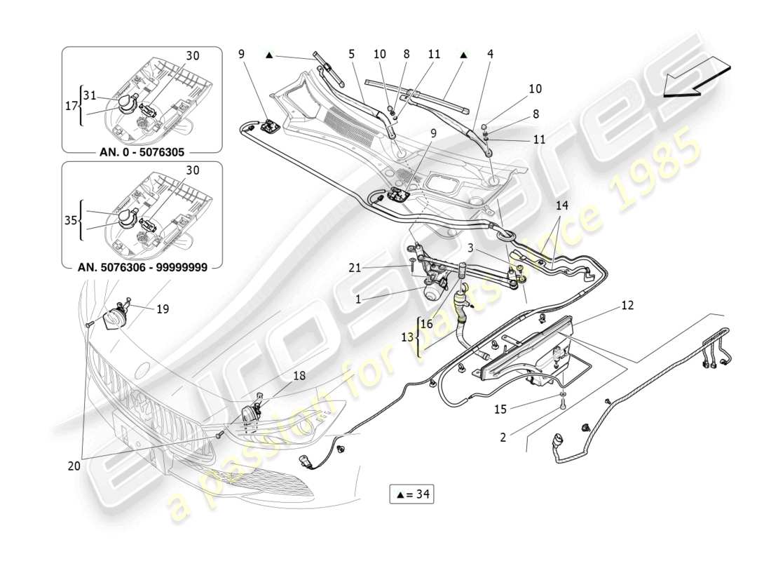 maserati ghibli (2017) diagrama de piezas de dispositivos externos del vehículo