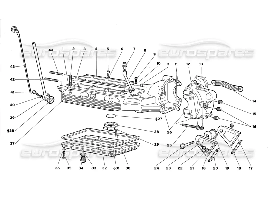 lamborghini diablo gt (1999) cárter de aceite diagrama de piezas