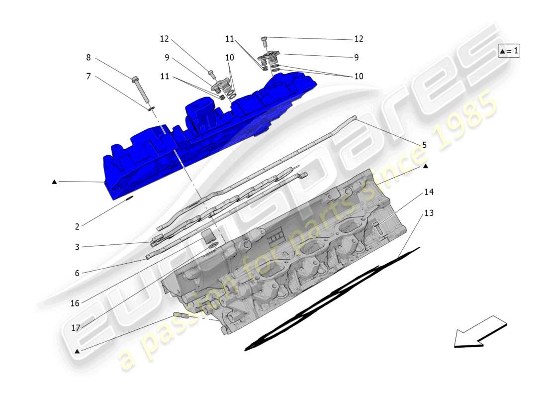 maserati grecale trofeo (2023) culata derecha diagrama de piezas
