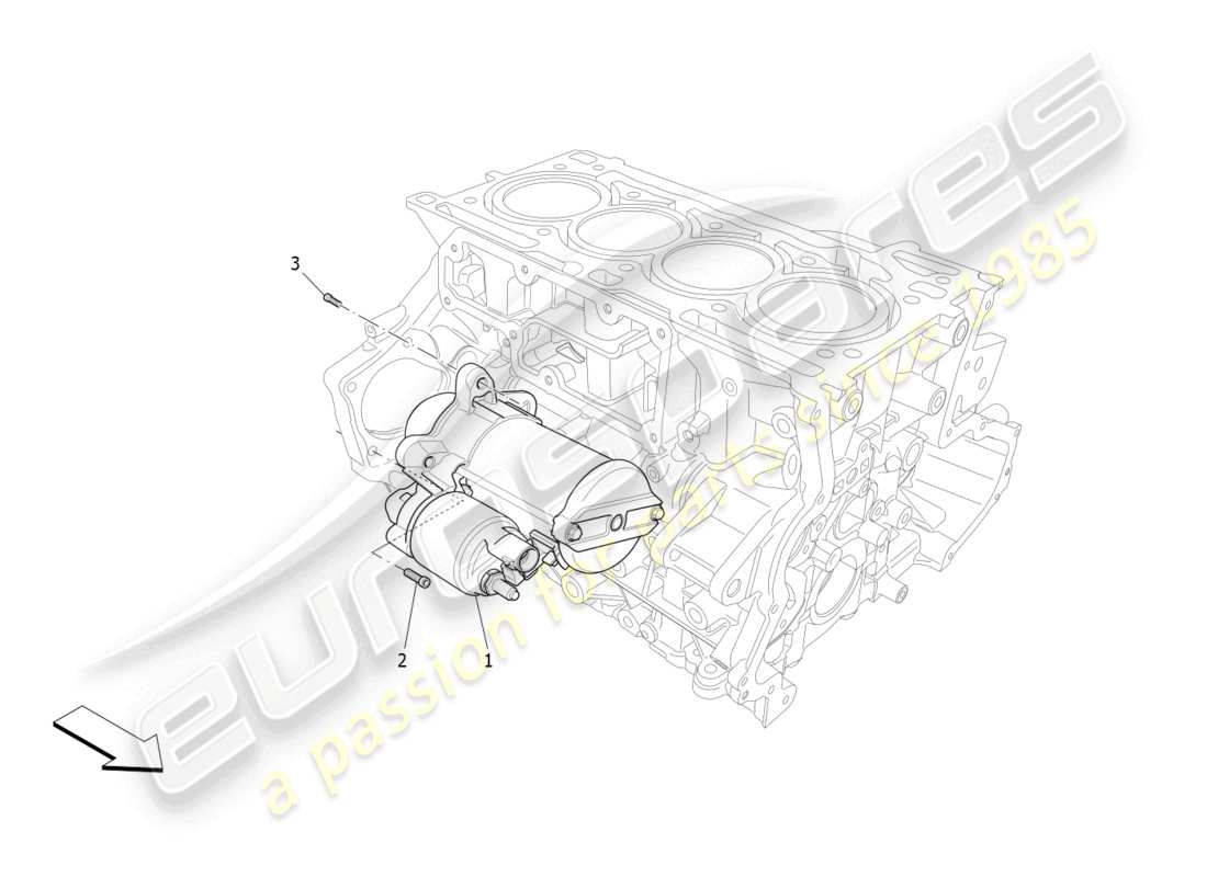 maserati levante gt (2022) control electrónico: encendido del motor diagrama de piezas