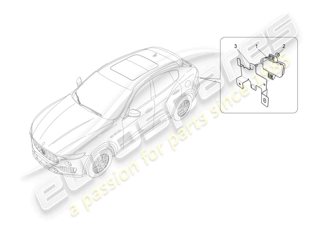 maserati levante (2018) sistema de control de presión de neumáticos diagrama de piezas
