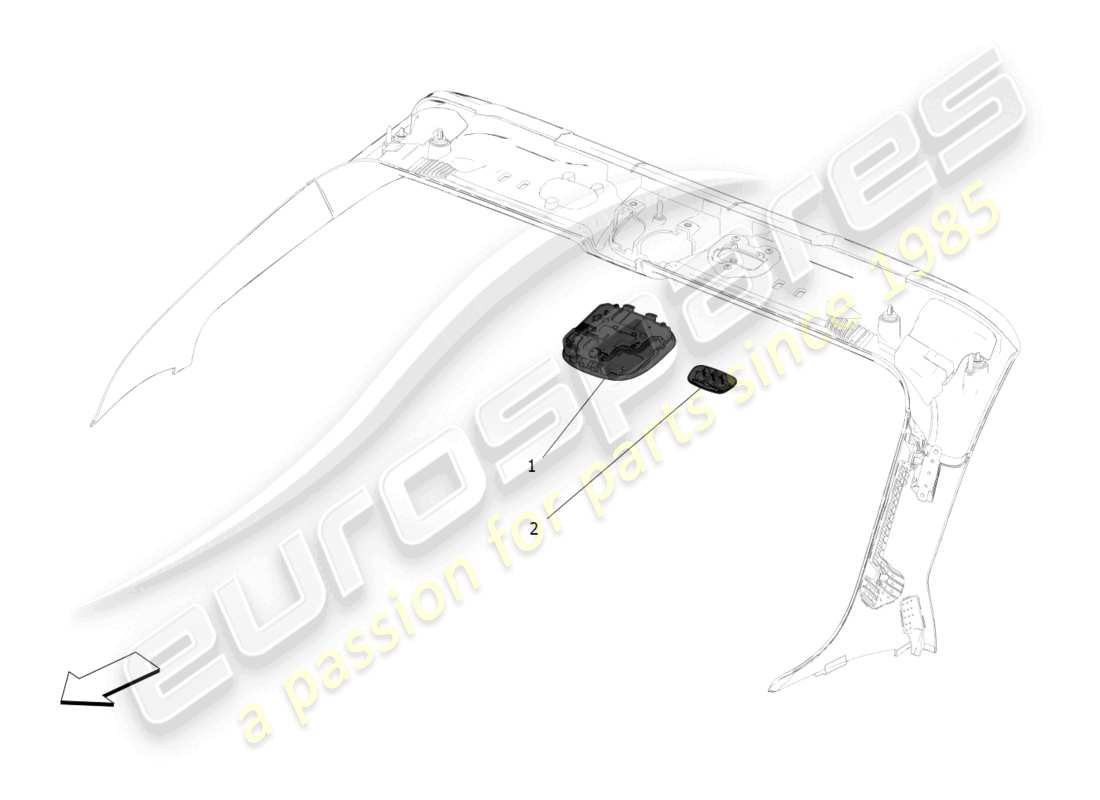 maserati mc20 cielo (2023) dispositivos internos del vehículo diagrama de piezas