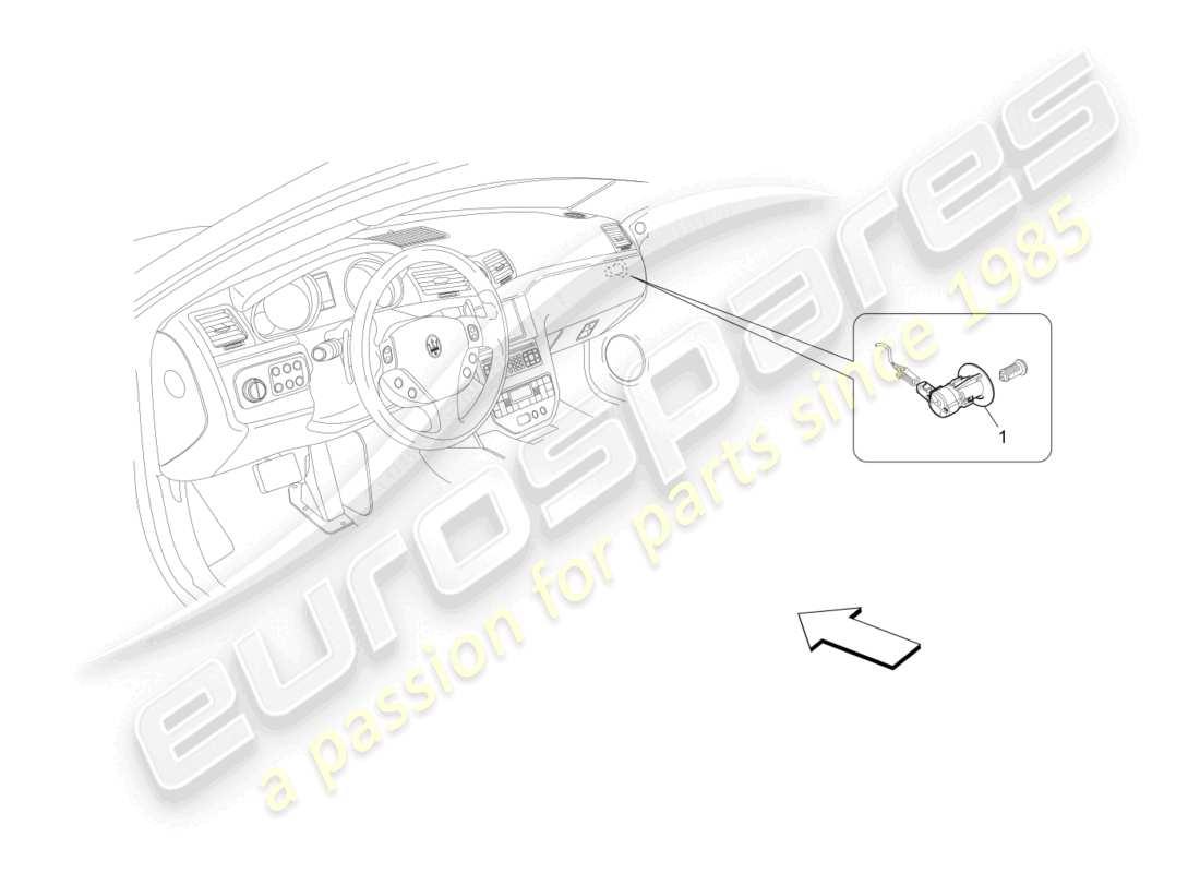 maserati grancabrio mc (2013) diagrama de piezas de desactivación del airbag del pasajero