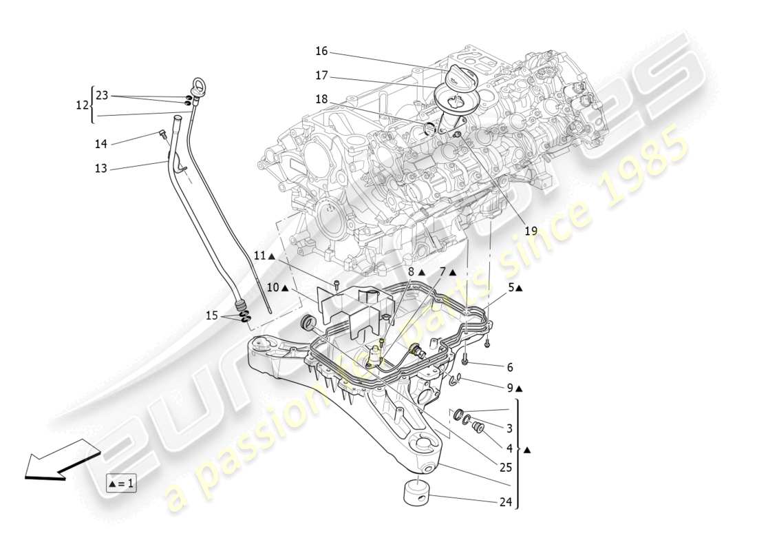 maserati levante trofeo (2020) sistema de lubricación: circuito y recogida diagrama de piezas