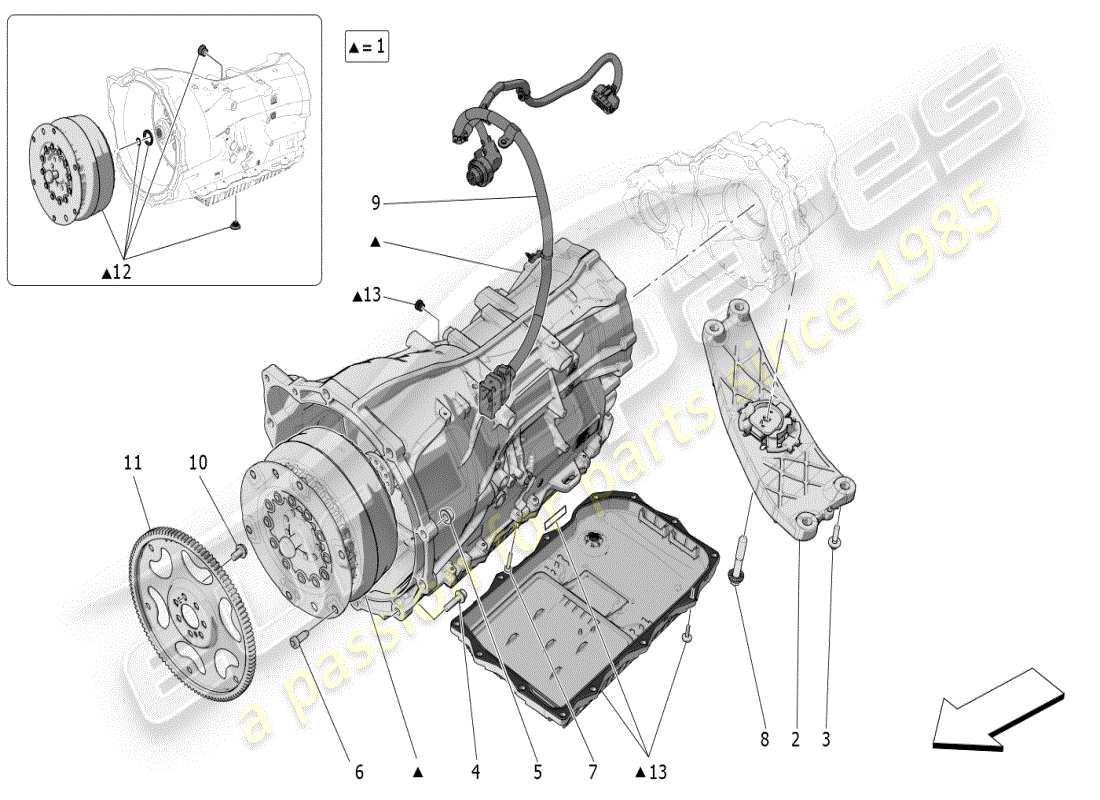 maserati grecale modena (2023) carcasas de caja de cambios diagrama de piezas
