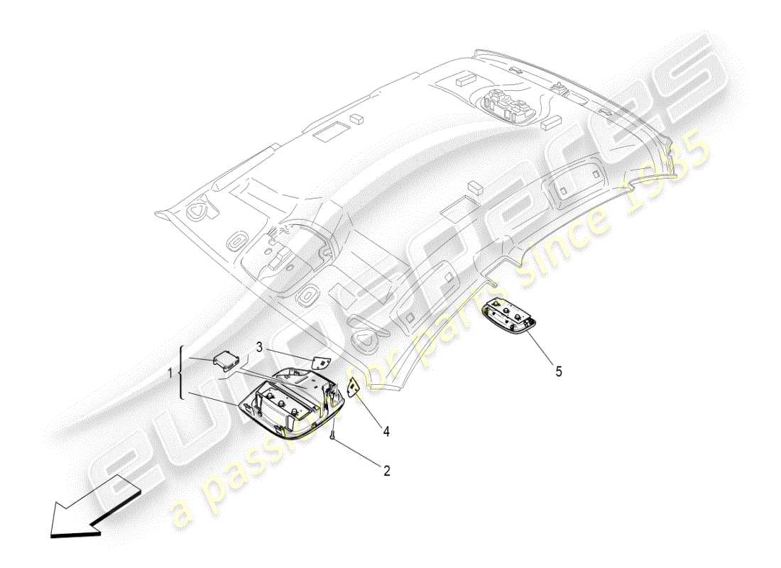 maserati ghibli (2020) dispositivos internos del vehículo diagrama de piezas