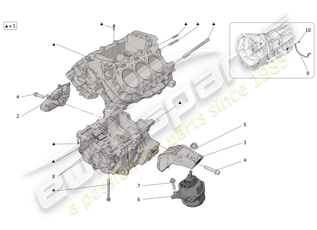 maserati grecale trofeo (2023) crankcase diagrama de piezas