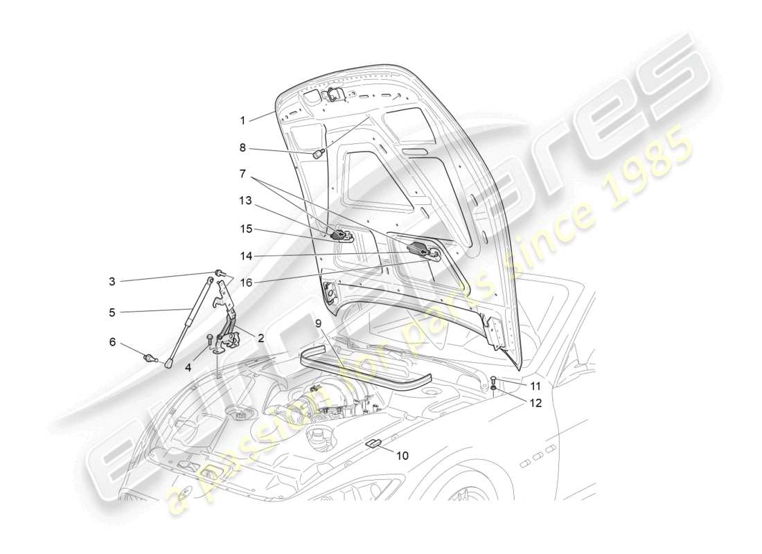 maserati granturismo mc stradale (2013) diagrama de piezas de la tapa frontal