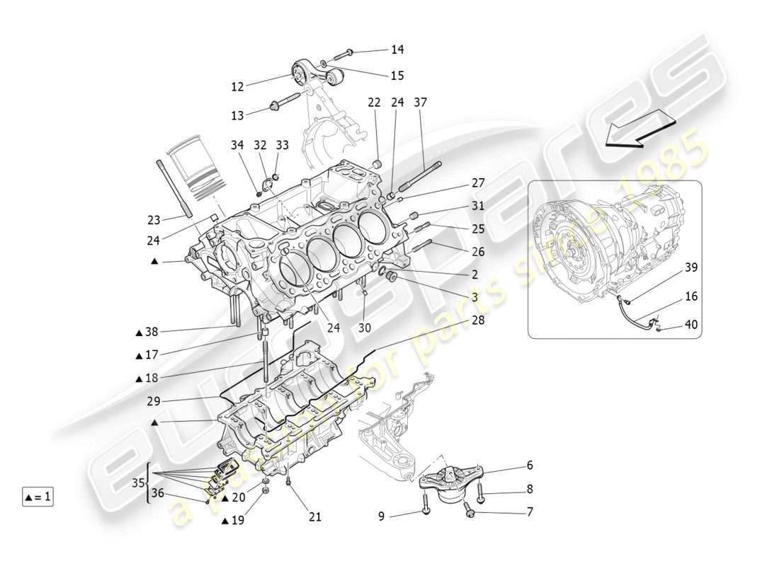 maserati levante trofeo (2020) diagrama de piezas del carter