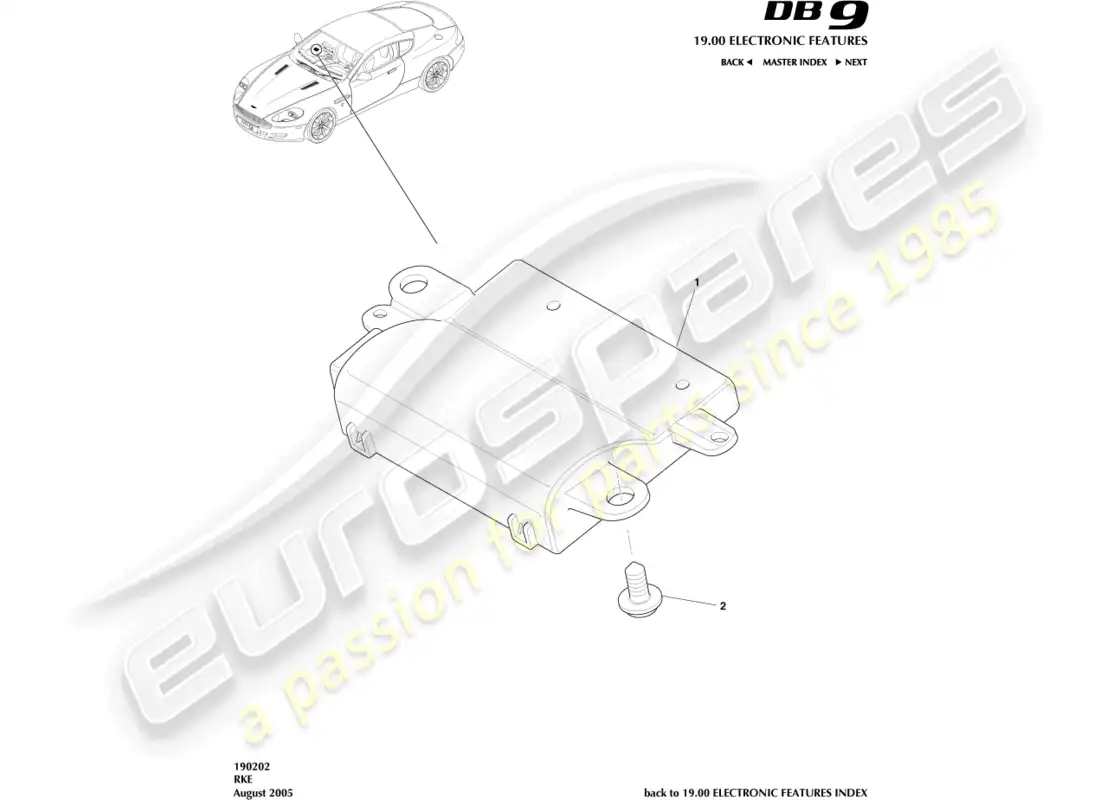 aston martin db9 (2009) rke diagrama de piezas