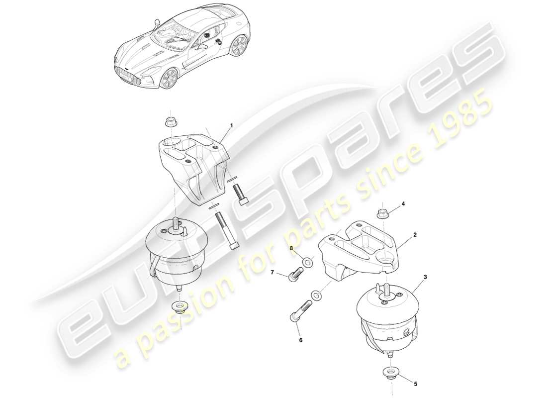 aston martin one-77 (2011) montajes de transmisión diagrama de piezas