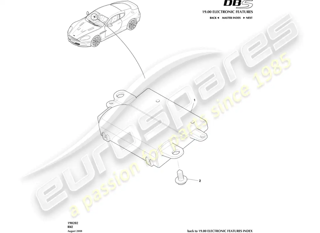 aston martin dbs (2012) rke diagrama de piezas