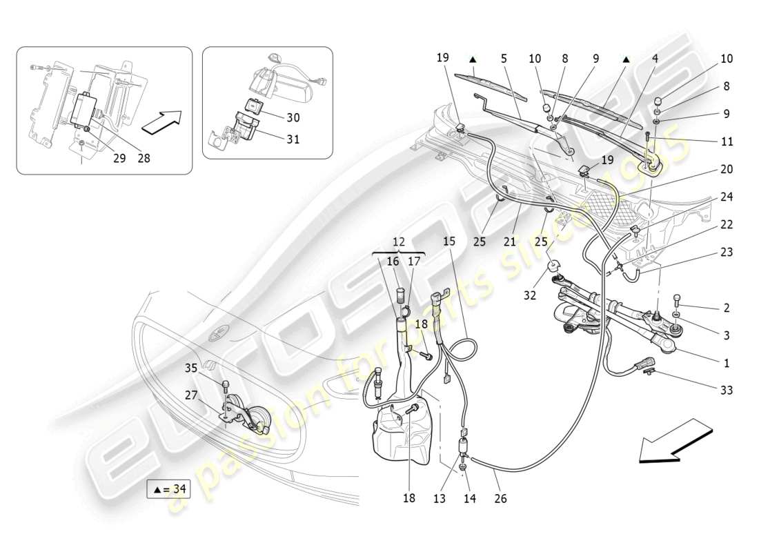 maserati granturismo mc stradale (2011) diagrama de piezas de dispositivos externos del vehículo