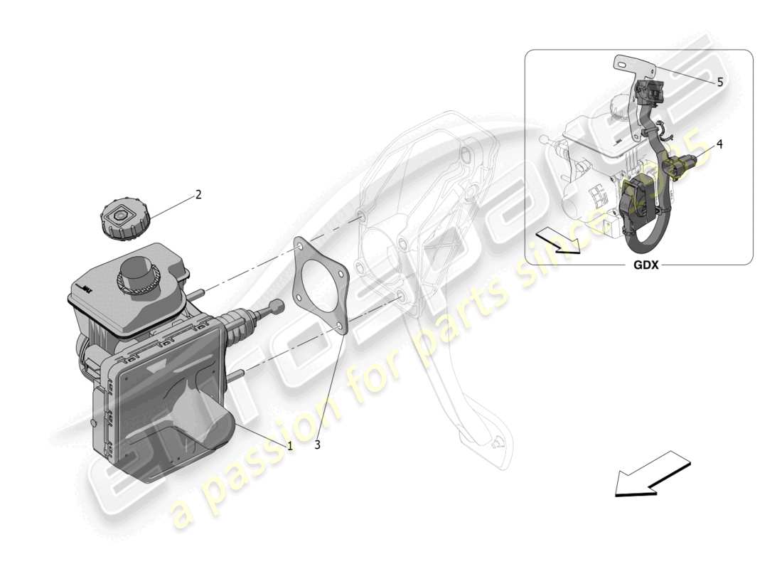 maserati grecale trofeo (2023) brake servo system diagrama de piezas