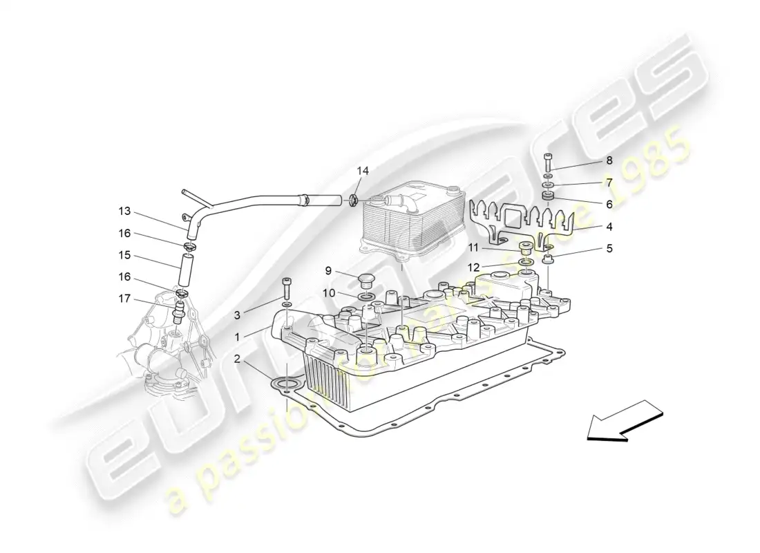 maserati granturismo (2011) intercambiador de calor diagrama de piezas