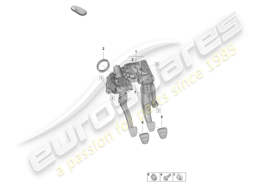porsche 2021 (992-1 gt3/rs/st) diagrama de piezas de la transmisión manual 6-speed grupo de pedales de freno y embrague