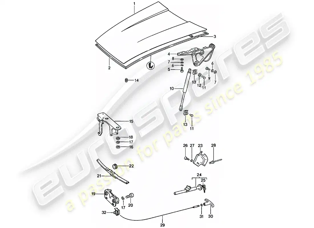 porsche 1981 (911) cubrir diagrama de piezas