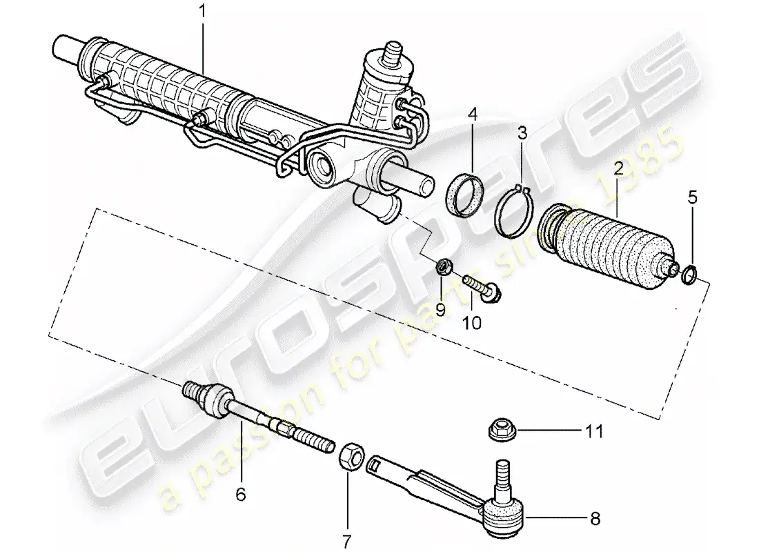 porsche 2005 (997-1) dirección asistida diagrama de piezas