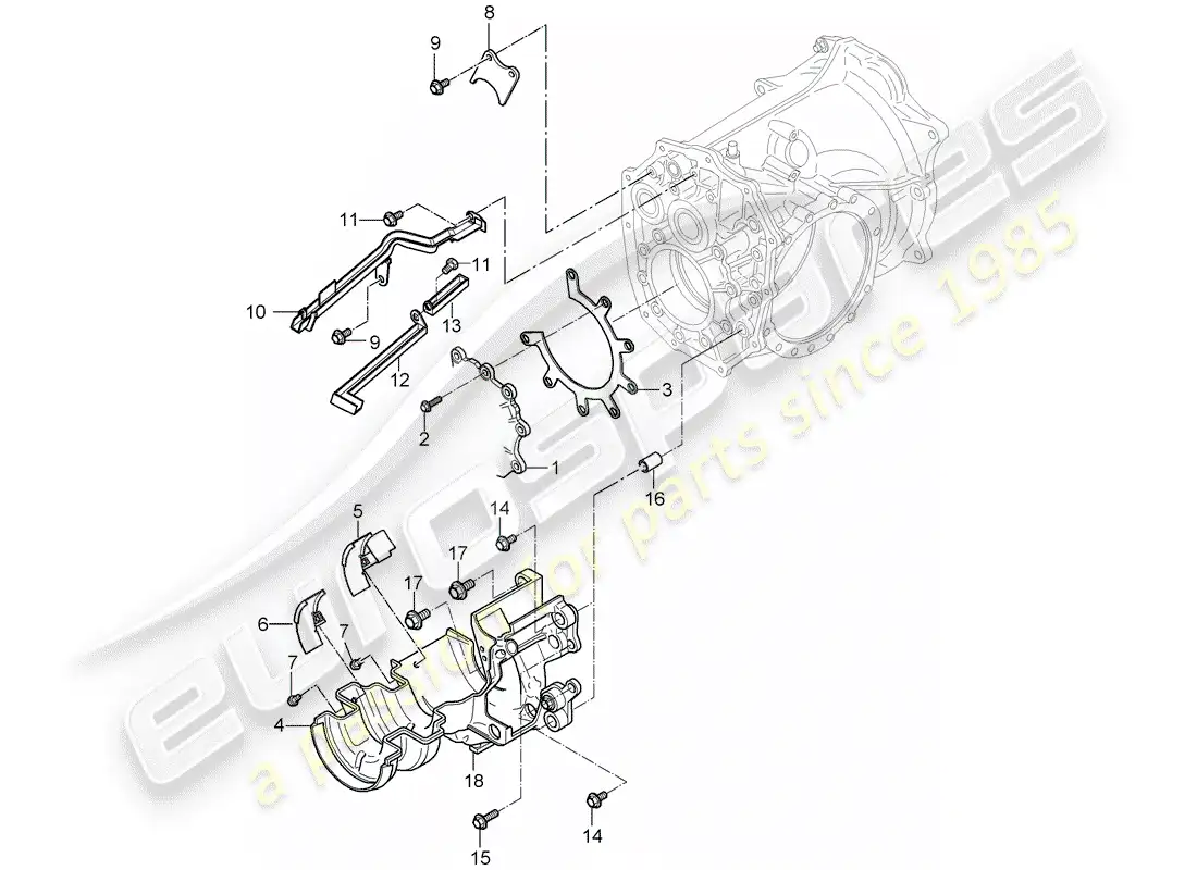 porsche 2005 (997-1) engranajes y ejes diagrama de piezas
