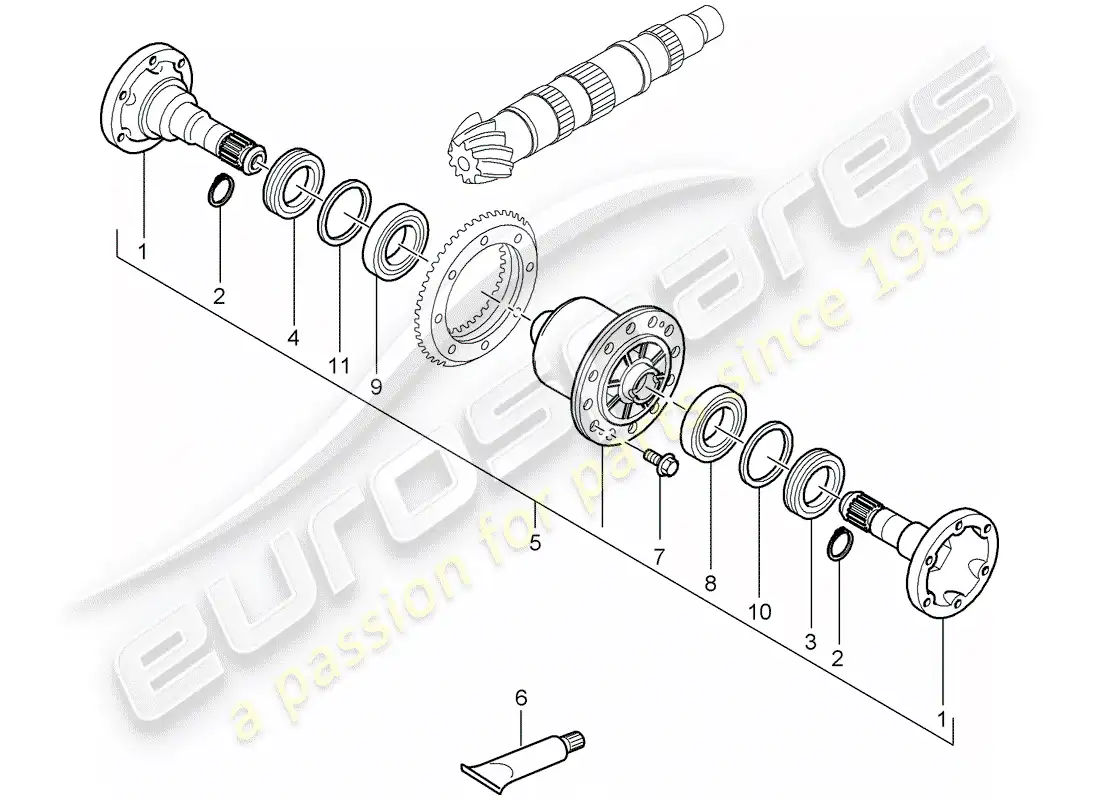 porsche 2005 (997-1) juego de reparación diagrama de piezas