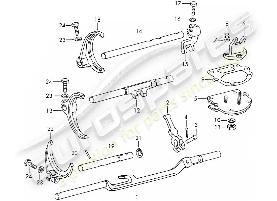 porsche 1972 (911) varillas de cambio - horquillas de cambio - d - mj 1972>> diagrama de piezas
