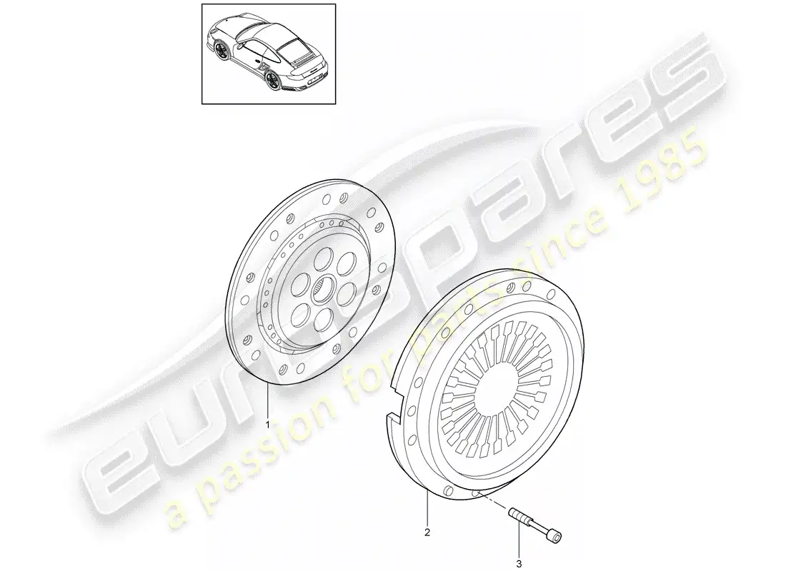 porsche 2013 (997-2 turbo / gt2 rs) embrague diagrama de piezas