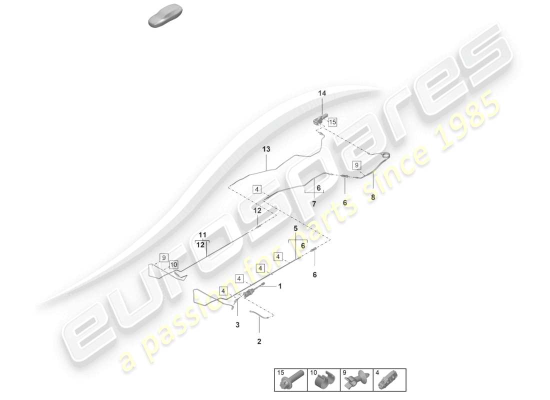 porsche 2021 (992-1 gt3/rs/st) diagrama de piezas de la manguera del cilindro maestro del embrague de accionamiento del acoplamiento hidráulico
