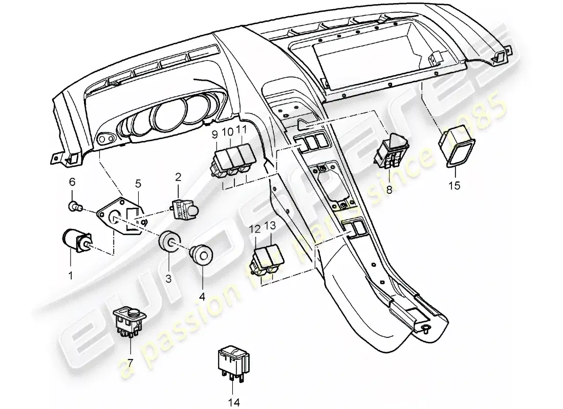 porsche 2004 (carrera gt) switch diagrama de piezas