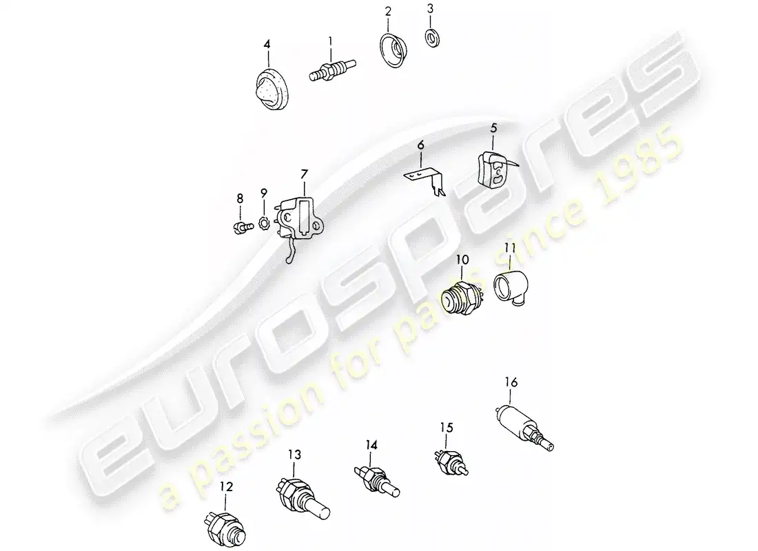 porsche 1972 (911) switch diagrama de piezas