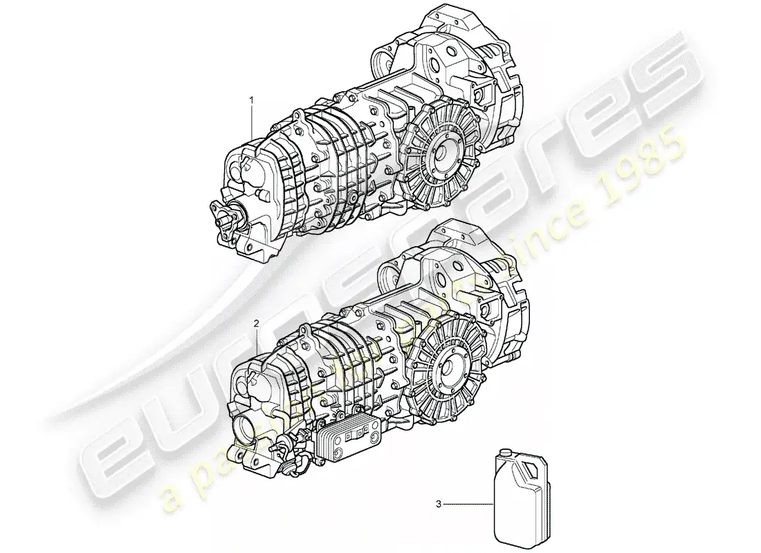 porsche 2004 (996 turbo / gt2) transmisión de repuesto - - listo para instalación diagrama de piezas