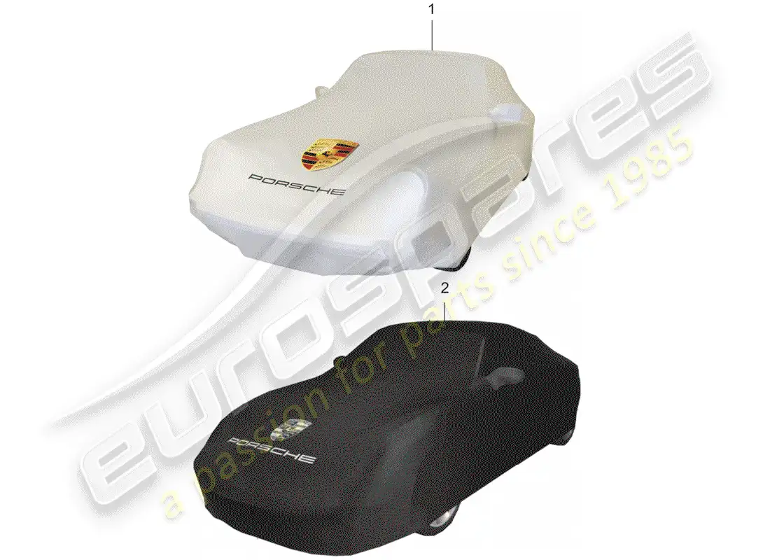 porsche 1968 (accessories) cubierta del vehículo diagrama de piezas