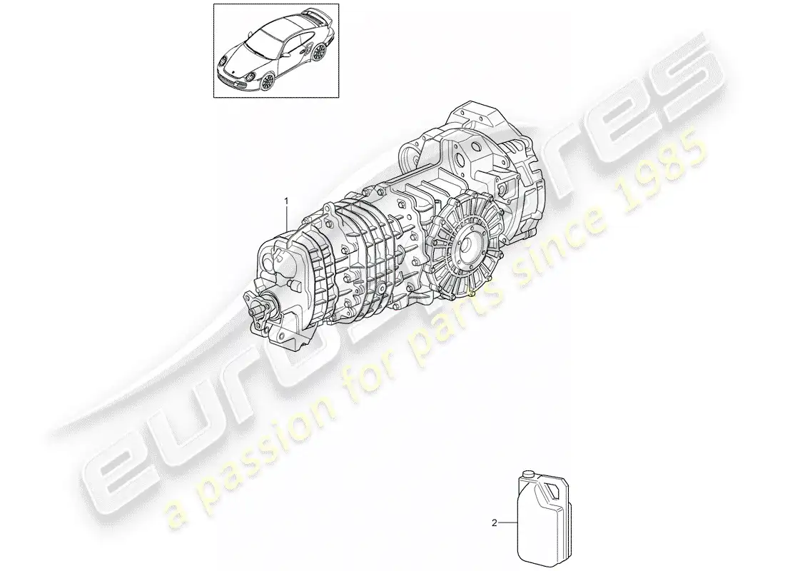 porsche 2013 (997-2 turbo / gt2 rs) transmisión de repuesto diagrama de piezas