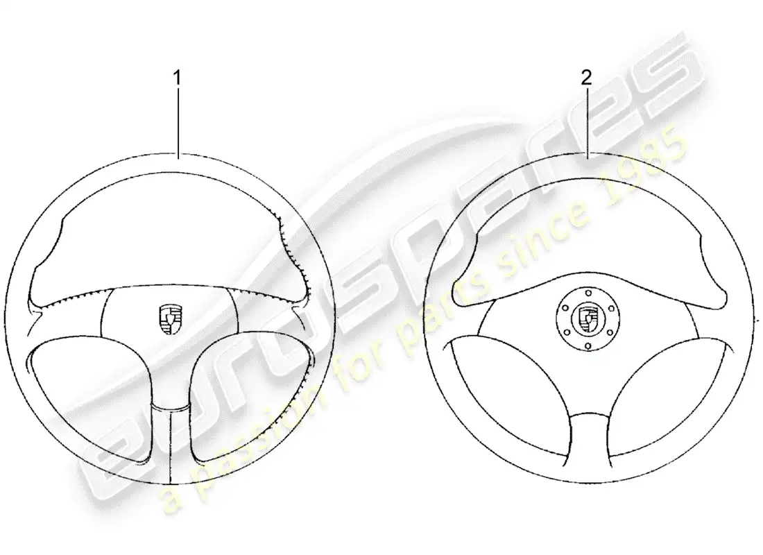 porsche 1968 (accessories) volante deportivo - sin: - diagrama de piezas de airbag