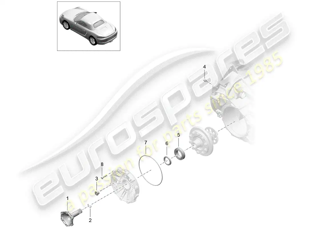 porsche 2018 (718 boxster) manual gearbox diagrama de piezas