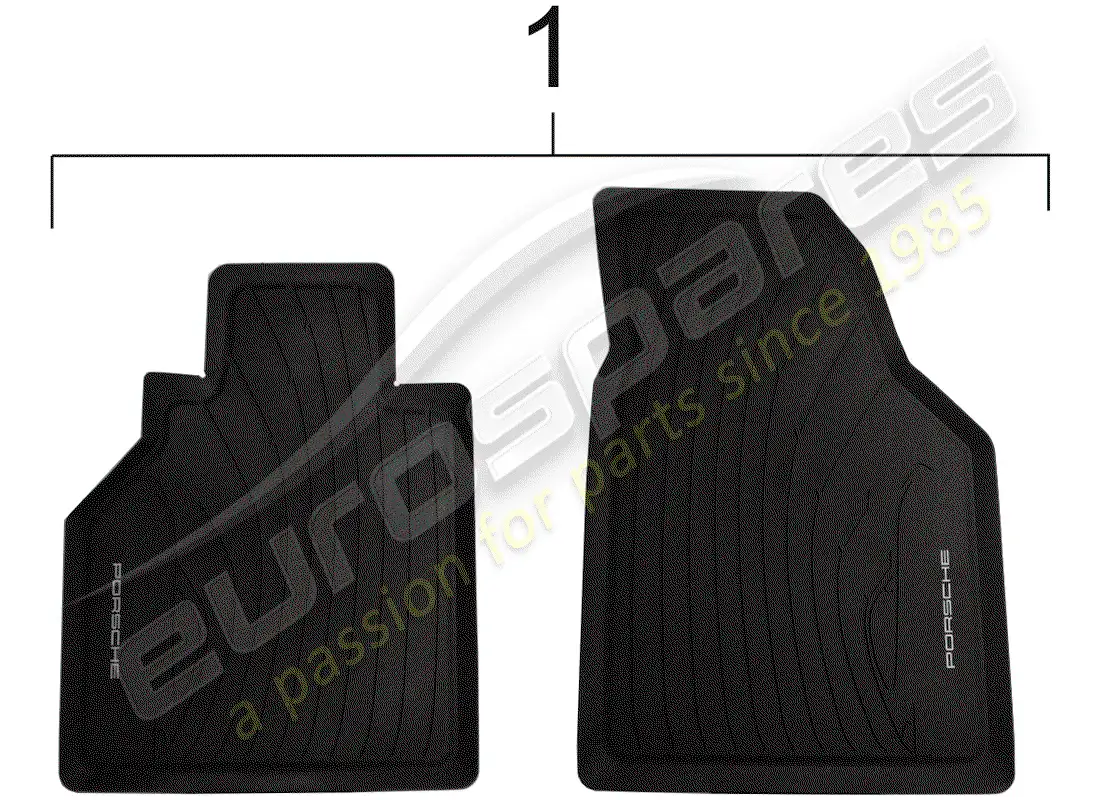 porsche 2018 (accessories) alfombra del piso - revestimiento del maletero diagrama de piezas
