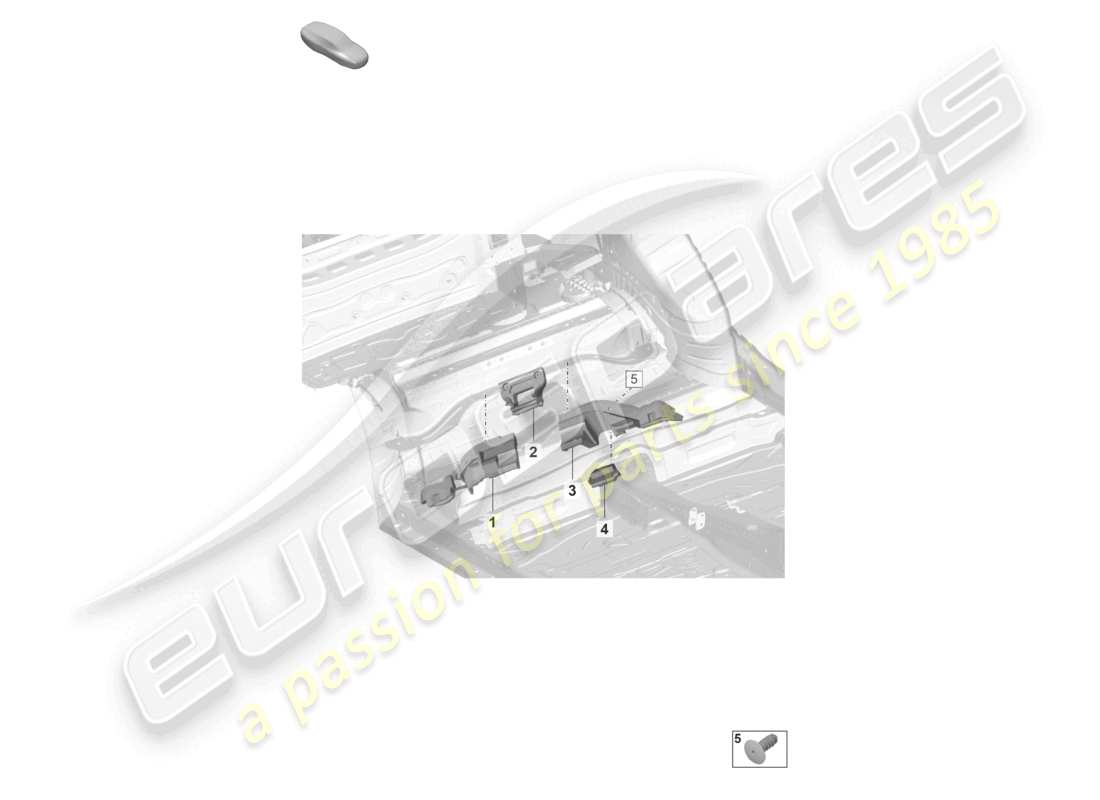 porsche 2021 (taycan 9j1-1) diagrama de piezas de los amortiguadores de sonido de los bajos