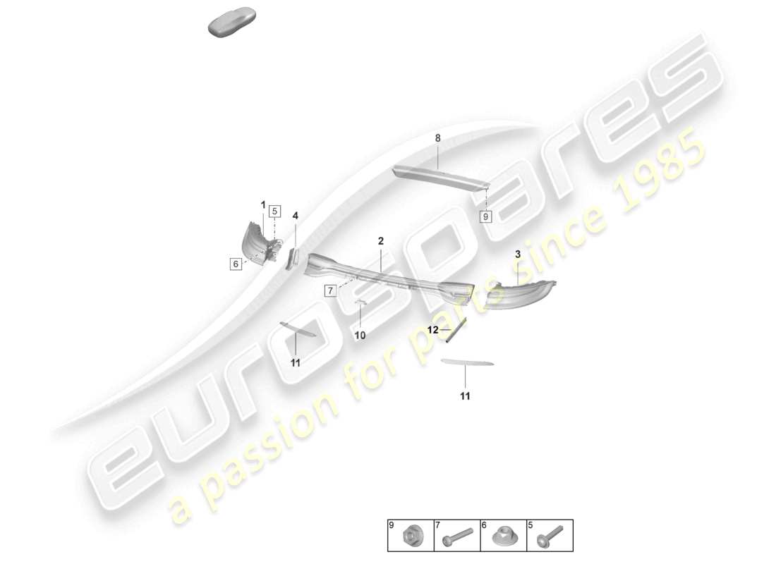 porsche 2022 (panamera 971-2) luz trasera luz de freno adicional luz de matrícula diagrama de piezas