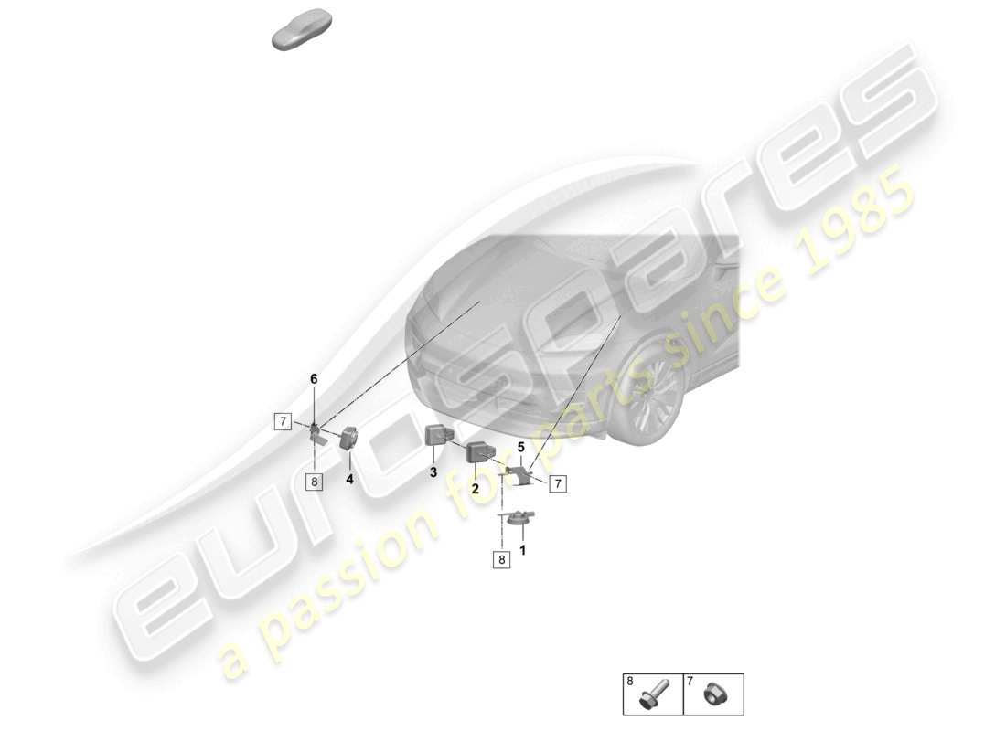 porsche 2025 (macan-e) fanfarria bocina de señal bocina de alarma diagrama de piezas