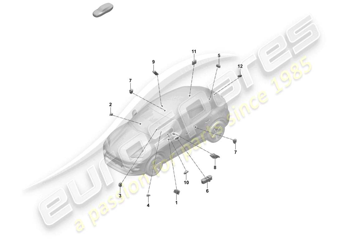 porsche 2025 (macan-e) diagrama de piezas del interruptor