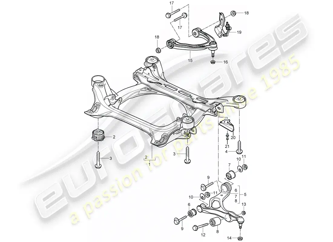 porsche 2007 (cayenne e1 9pa) submarco diagrama de piezas