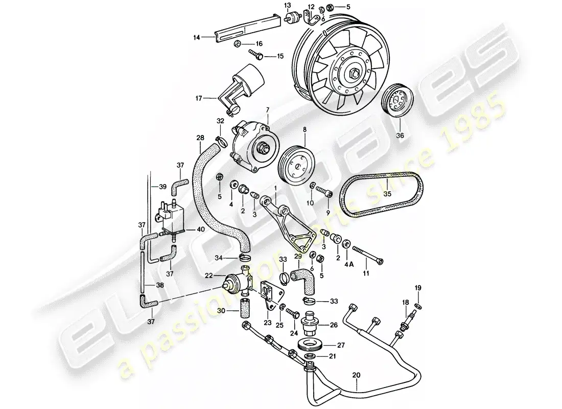 porsche 1986 (911) inyección de aire diagrama de piezas