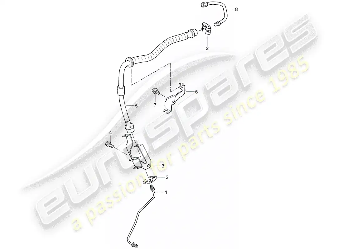 porsche 2007 (cayenne e1 9pa) líneas de freno diagrama de piezas
