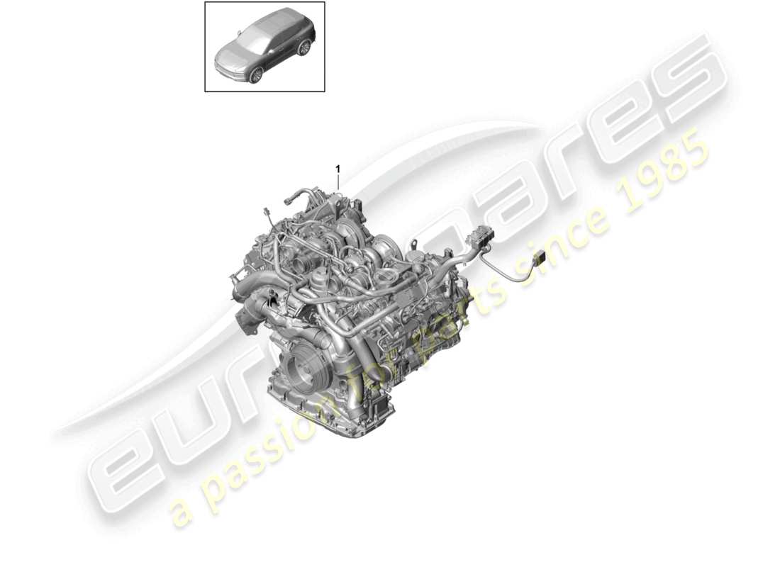 porsche 2023 (cayenne e3 9ya/9yb) diagrama de piezas del motor de reemplazo (completo)