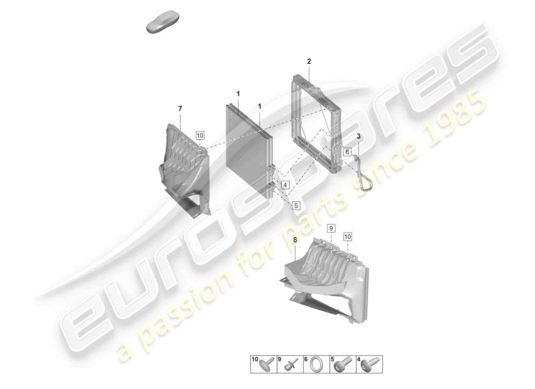 porsche 2022 (taycan 9j1-1) condensador de aire acondicionado diagrama de piezas