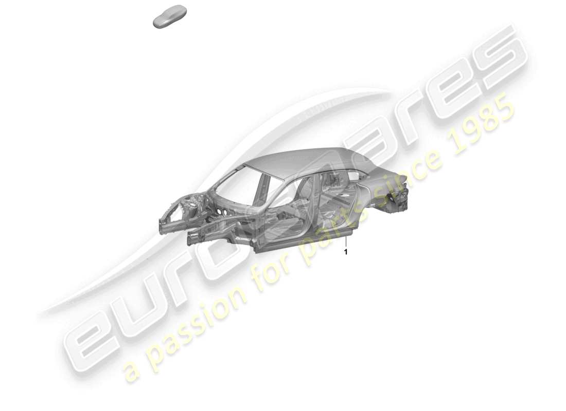 porsche 2025 (taycan 9j1-2) diagrama de piezas de la carrocería del coche