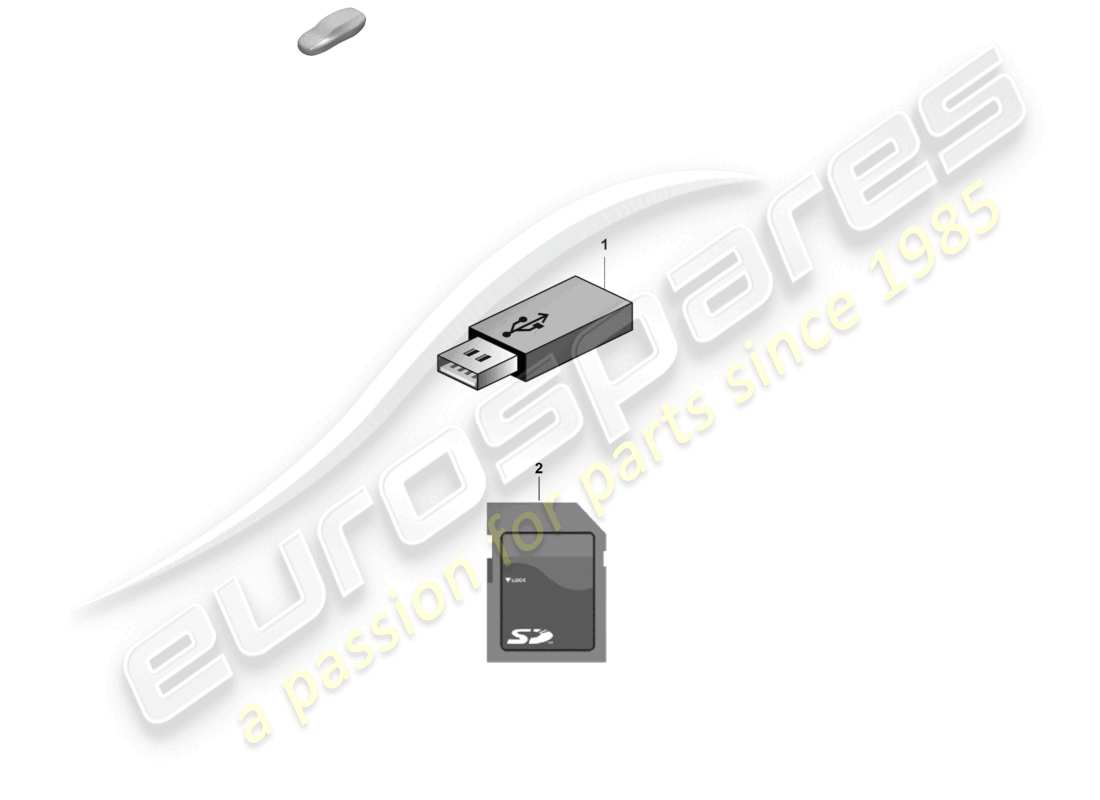 porsche 2023 (cayenne e3 9ya/9yb) memoria usb para actualizar los datos de navegación d - mj 2022>> diagrama de piezas